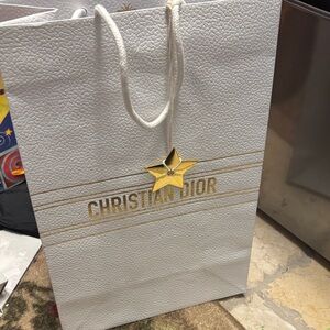Christian Dior White and Gold Gift Bag